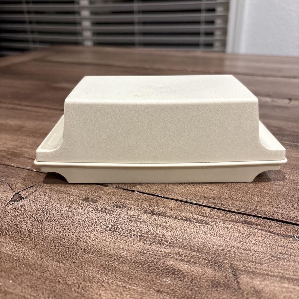 Vintage‎ Tupperware 2 Stick Butter Dish Almond Base & Lid 1511 1512